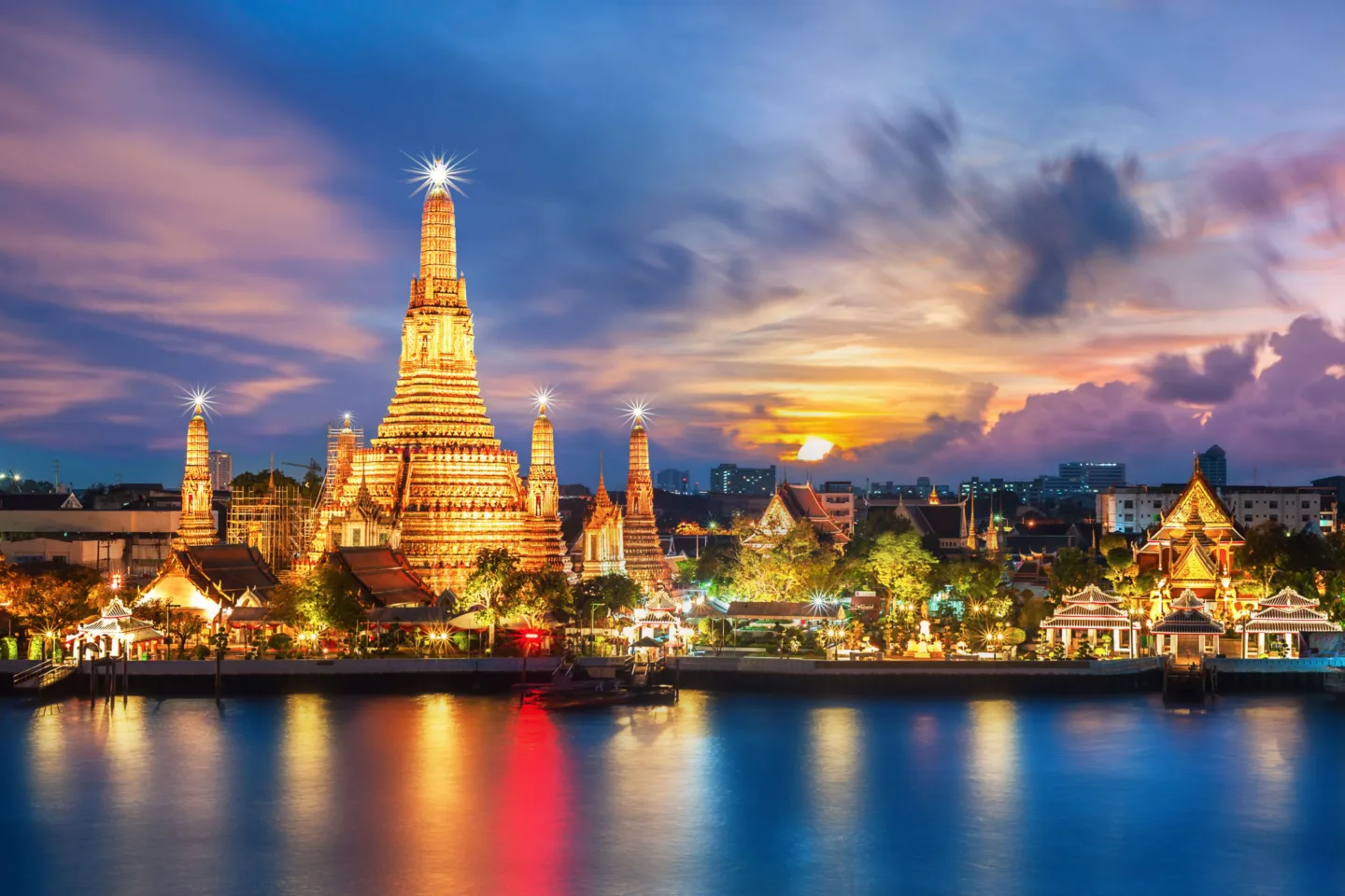 Bankok city light up at night Thailand