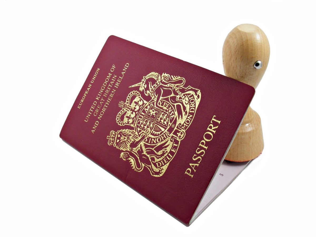 British passport and stamp PBU7 RK4